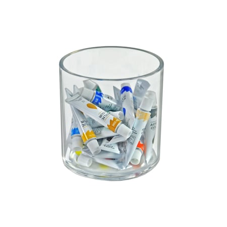Azar Displays 4'' Dia. Deluxe Clear Acrylic Round Cylinder Bin for Counter, 2PK 556334-GS-2PK